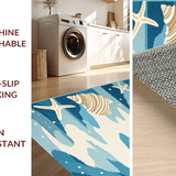Ultra Soft Area Rug, Non Slip, Stain Resistant, Washable Area Rugs for Living Room, Bedroom, Serene Beach Sand Color Palette(Blue)