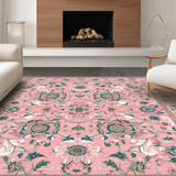 Ultra Soft Area Rug, Non Slip, Stain Resistant, Washable Area Rugs for Living Room, Bedroom, Whimsical Floral Boho Elegance(Pink)