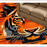 Ultra Soft Area Rug, Non Slip, Stain Resistant, Washable Area Rugs for Living Room, Bedroom, Elegant Leopard Inspired Soft Plush(Orange)