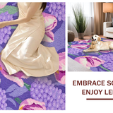 Ultra Soft Area Rug, Non Slip, Stain Resistant, Washable Area Rugs for Living Room, Bedroom, Soft Greenery Seasonal Decor Accent(Purple)