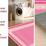 Ultra Soft Area Rug, Non Slip, Stain Resistant, Washable Area Rugs for Living Room, Bedroom, Minimalist Cream and Pink Harmony(Pink)