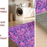 Ultra Soft Area Rug, Non Slip, Stain Resistant, Washable Area Rugs for Living Room, Bedroom, Whimsical Earth Tone Floral Accents(Purple)