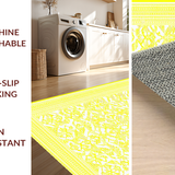 Ultra Soft Area Rug, Non Slip, Stain Resistant, Washable Area Rugs for Living Room, Bedroom, Elegant Diamond Pattern Harmony(Yellow)