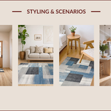 Ultra Soft Area Rug, Non Slip, Stain Resistant, Washable Area Rugs for Living Room, Bedroom, Stylish Modern Patchwork Composition(Gray)