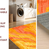 Ultra Soft Area Rug, Non Slip, Stain Resistant, Washable Area Rugs for Living Room, Bedroom, Whimsical Shaggy Orange Yellow Fusion(Yellow)