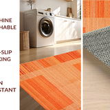 Ultra Soft Area Rug, Non Slip, Stain Resistant, Washable Area Rugs for Living Room, Bedroom, Stylish Transitional Earth Tones(Orange)