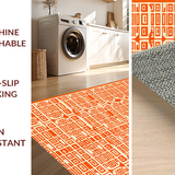 Ultra Soft Area Rug, Non Slip, Stain Resistant, Washable Area Rugs for Living Room, Bedroom, Chic Retro Lattice Design(Orange)