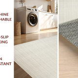 Ultra Soft Area Rug, Non Slip, Stain Resistant, Washable Area Rugs for Living Room, Bedroom, Sophisticated Subtle Ogee Style(Beige)