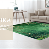 Ultra Soft Area Rug, Non Slip, Stain Resistant, Washable Area Rugs for Living Room, Bedroom, Botanical Non-Slip Door Mat for Kitchen and Bedroom(Green)