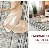 Ultra Soft Area Rug, Non Slip, Stain Resistant, Washable Area Rugs for Living Room, Bedroom, Contemporary Striped Carpet for Doorway and Entrance(Gray)