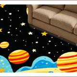 Ultra Soft Area Rug, Non Slip, Stain Resistant, Washable Area Rugs for Living Room, Bedroom, Vibrant Galactic Educational Artistry(Red)