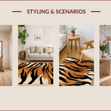Ultra Soft Area Rug, Non Slip, Stain Resistant, Washable Area Rugs for Living Room, Bedroom, Non-Slip Tiger Skin Playroom Area Carpet(Brown)