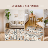 Ultra Soft Area Rug, Non Slip, Stain Resistant, Washable Area Rugs for Living Room, Bedroom, Contemporary Textured Geometric Theme(Brown)