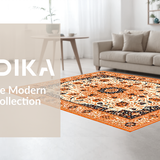 Ultra Soft Area Rug, Non Slip, Stain Resistant, Washable Area Rugs for Living Room, Bedroom, Chic Colorful Pom Pom Arrangement(Orange)