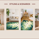 Ultra Soft Area Rug, Non Slip, Stain Resistant, Washable Area Rugs for Living Room, Bedroom, Charming Tropical Character Design(Beige)