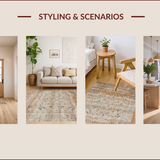Ultra Soft Area Rug, Non Slip, Stain Resistant, Washable Area Rugs for Living Room, Bedroom, Rustic Retro Botanical Design(Beige)