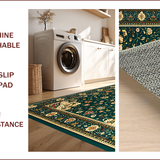 Ultra Soft Area Rug, Non Slip, Stain Resistant, Washable Area Rugs for Living Room, Bedroom, Rustic Soft Velvet Tiled Design(Green)