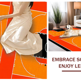 Ultra Soft Area Rug, Non Slip, Stain Resistant, Washable Area Rugs for Living Room, Bedroom, Youthful Sports Enthusiast Floor Decor(Orange)
