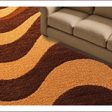 Ultra Soft Area Rug, Non Slip, Stain Resistant, Washable Area Rugs for Living Room, Bedroom, Modern Wavy Circles Living Room Plush Area Rug(Brown)
