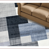 Ultra Soft Area Rug, Non Slip, Stain Resistant, Washable Area Rugs for Living Room, Bedroom, Contemporary Abstract Grey Tones(Blue)