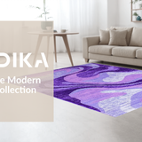 Ultra Soft Area Rug, Non Slip, Stain Resistant, Washable Area Rugs for Living Room, Bedroom, Artistic Fluid Color Blend(Purple)