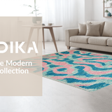 Ultra Soft Area Rug, Non Slip, Stain Resistant, Washable Area Rugs for Living Room, Bedroom, Abstract Animal-Inspired Design(Blue)