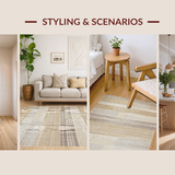 Ultra Soft Area Rug, Non Slip, Stain Resistant, Washable Area Rugs for Living Room, Bedroom, Classic Neutral Vintage Charm(Beige)