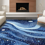 Ultra Soft Area Rug, Non Slip, Stain Resistant, Washable Area Rugs for Living Room, Bedroom, Mythical Sea Monster Rug With Swirling Tentacle Artwork Design(Blue)