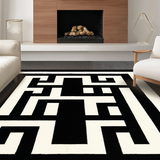 Ultra Soft Area Rug, Non Slip, Stain Resistant, Washable Area Rugs for Living Room, Bedroom, Sleek Arch Knot Modernist Inspiration(Black)