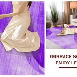 Ultra Soft Area Rug, Non Slip, Stain Resistant, Washable Area Rugs for Living Room, Bedroom, Chic Artistic Abstract Waves(Purple)