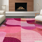 Ultra Soft Area Rug, Non Slip, Stain Resistant, Washable Area Rugs for Living Room, Bedroom, Coquette Bow Carpet with Subtle Uno Reverse Design and Pink Colorway(Purple)
