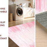 Ultra Soft Area Rug, Non Slip, Stain Resistant, Washable Area Rugs for Living Room, Bedroom, Chic Abstract Textured Wave(Pink)