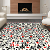 Ultra Soft Area Rug, Non Slip, Stain Resistant, Washable Area Rugs for Living Room, Bedroom, Vibrant Abstract Patterned Decor(Black)