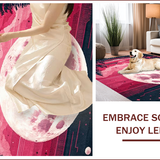 Ultra Soft Area Rug, Non Slip, Stain Resistant, Washable Area Rugs for Living Room, Bedroom, Chic Half-Moon Colorful Motif(Pink)