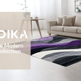 Ultra Soft Area Rug, Non Slip, Stain Resistant, Washable Area Rugs for Living Room, Bedroom, Minimalist Elegant Lattice Composition(Purple)
