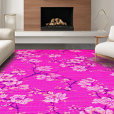 Ultra Soft Area Rug, Non Slip, Stain Resistant, Washable Area Rugs for Living Room, Bedroom, Lively Cheerful Garden Theme(Pink)