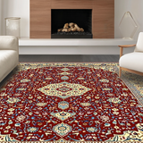 Ultra Soft Area Rug, Non Slip, Stain Resistant, Washable Area Rugs for Living Room, Bedroom, Rustic Vintage Ethnic Patterns(Red)