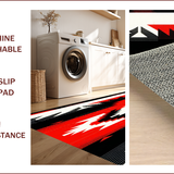 Ultra Soft Area Rug, Non Slip, Stain Resistant, Washable Area Rugs for Living Room, Bedroom, Modern Tribal Geometric Entryway Non-Shedding Carpet(Red)