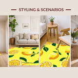 Ultra Soft Area Rug, Non Slip, Stain Resistant, Washable Area Rugs for Living Room, Bedroom, Artistic Citrus Burst Design(Yellow)