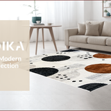Ultra Soft Area Rug, Non Slip, Stain Resistant, Washable Area Rugs for Living Room, Bedroom, Charming Rustic Cowhide Motif(Beige)