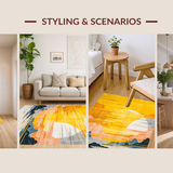 Ultra Soft Area Rug, Non Slip, Stain Resistant, Washable Area Rugs for Living Room, Bedroom, Rustic Sunshine Inspired Decor(Yellow)