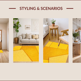 Ultra Soft Area Rug, Non Slip, Stain Resistant, Washable Area Rugs for Living Room, Bedroom, Contemporary Abstract Stain Resistant(Yellow)