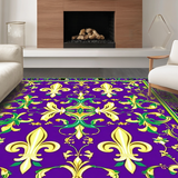 Ultra Soft Area Rug, Non Slip, Stain Resistant, Washable Area Rugs for Living Room, Bedroom, Chic Modern Festival Motif(Purple)