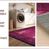 Ultra Soft Area Rug, Non Slip, Stain Resistant, Washable Area Rugs for Living Room, Bedroom, Luxurious Pink Graphic Print(Pink)
