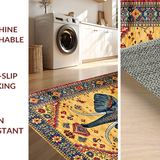 Ultra Soft Area Rug, Non Slip, Stain Resistant, Washable Area Rugs for Living Room, Bedroom, Luxurious Earth Tone Mandala(Yellow)