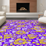 Ultra Soft Area Rug, Non Slip, Stain Resistant, Washable Area Rugs for Living Room, Bedroom, Rustic Artful Floral Touch(Purple)