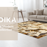 Ultra Soft Area Rug, Non Slip, Stain Resistant, Washable Area Rugs for Living Room, Bedroom, Foldable Adventurous Animal Kingdom Mat(Beige)