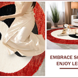 Ultra Soft Area Rug, Non Slip, Stain Resistant, Washable Area Rugs for Living Room, Bedroom, yin yang circle rug(Red)