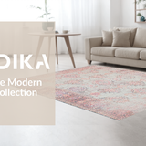 Ultra Soft Area Rug, Non Slip, Stain Resistant, Washable Area Rugs for Living Room, Bedroom, Charming Blush Abstract Elements(Pink)
