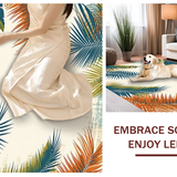 Ultra Soft Area Rug, Non Slip, Stain Resistant, Washable Area Rugs for Living Room, Bedroom, Fresh Tropical Oasis Style(Orange)